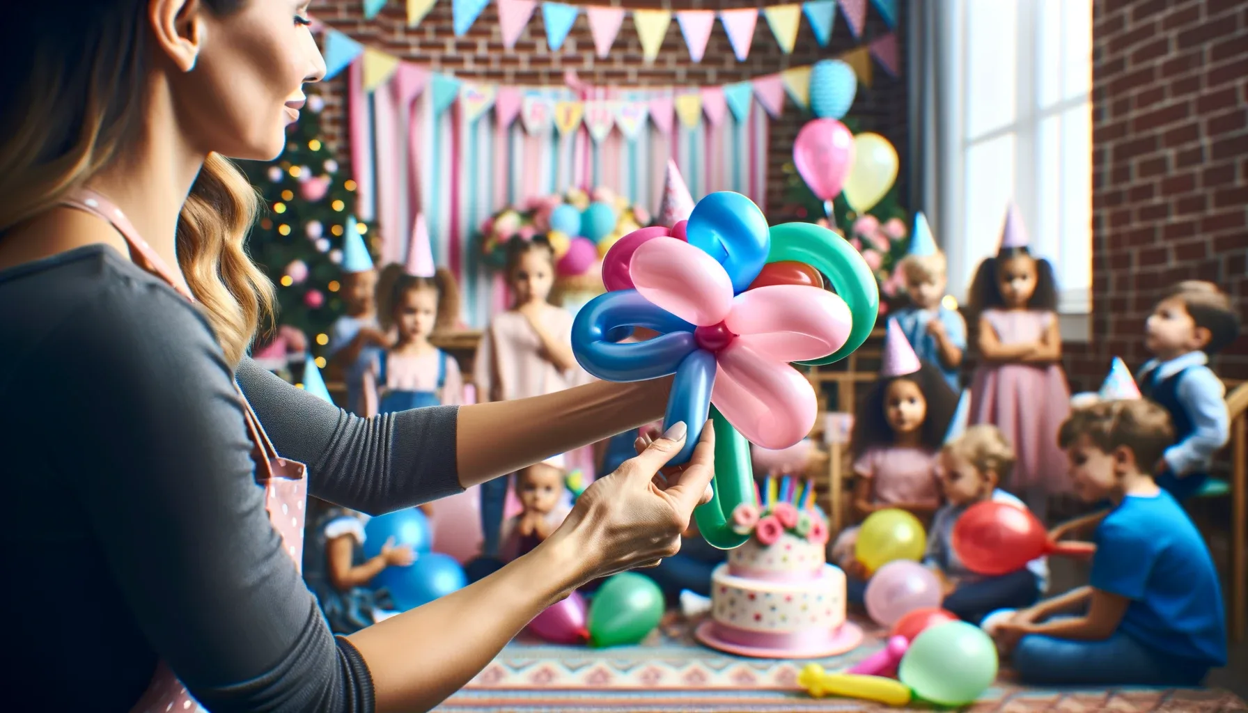 Sculpture sur ballons lors d’un anniversaire d’enfant
